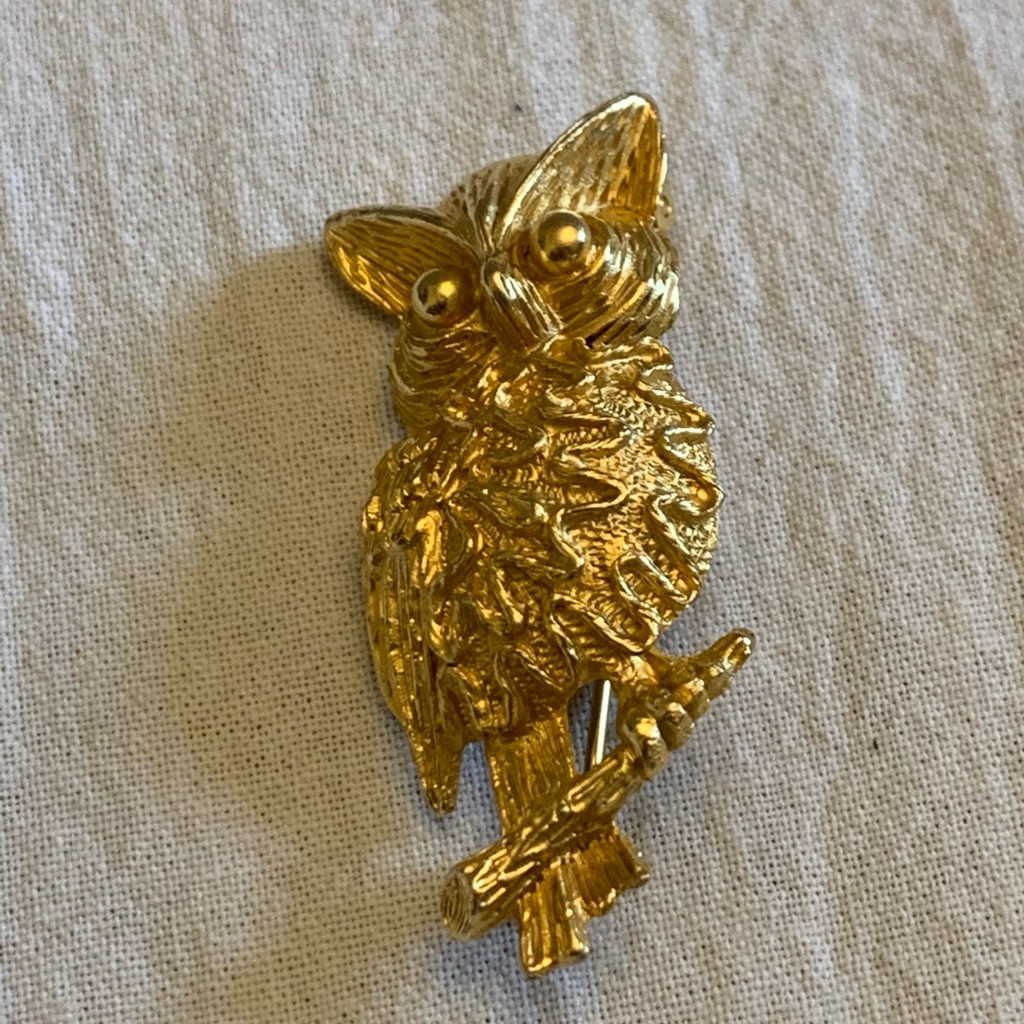 Solid Little Owl Brooch